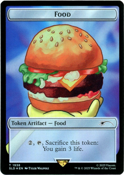 Food Token (Rainbow Foil) 1938 Secret Lair Drop Spongebob Squarepants NM/M MTG - Image 1