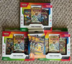 Pokemon First Partner Box Series 1 (3x) & Surging Sparks Booster Packs (3x) - Image 1