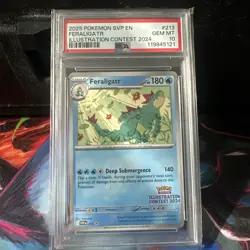 FERALIGATR PSA 10 2025 POKEMON SVP EN #213 ILLUSTRATION CONTEST 2024 GEM MINT - Image 1