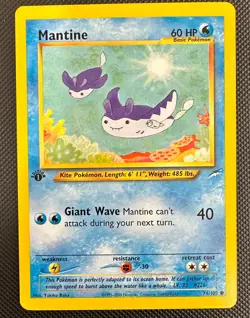 Pokemon 2002 Neo DESTINY 1st Edition MANTINE 74/105 NM - never played - Image 1