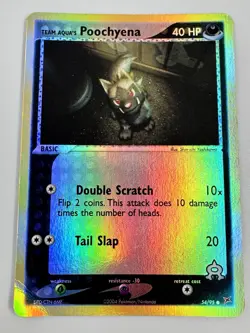 Pokemon TCG Team Aqua's Poochyena 54/95 Reverse Holo Common LP - Image 1