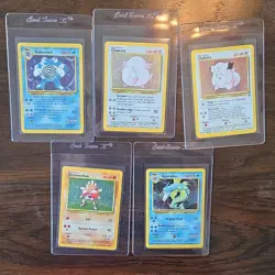 Pokemon Base Set Holo Lot Poliwrath Chansey Clefairy(BS2) Hitmonchan Gyarados - Image 1