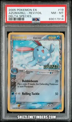 Azumarill 19/113 Reverse Holo Pokemon EX Delta Species - PSA 8 - Image 1