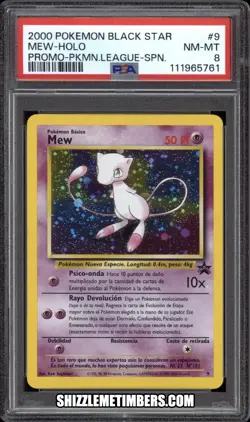 Mew 9 Holo Black Star Spanish Pokemon Promo League - PSA 8 - Image 1