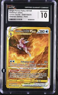 ‼Pokemon Origin Forme Palkia VSTAR (Secret) GG67/GG70 Crown Zenith: GRADE 10!💨 - Image 1