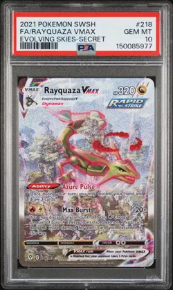 2021 POKEMON SWORD & SHIELD EVOLVING SKIES SECRET FULL ART/RAYQUAZA VMAX PSA 10 - Image 1