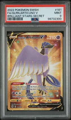 Pokemon Card - Galarian Articuno V - 181/172 - Brilliant Stars - 2022 - PSA 9 - Image 1