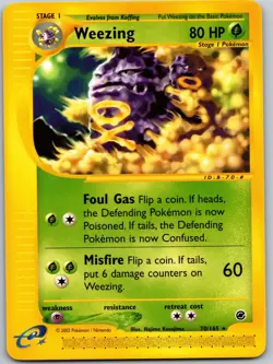 WEEZING POKEMON EXPEDITION BASE SET 70/165 RARE LP - Image 2