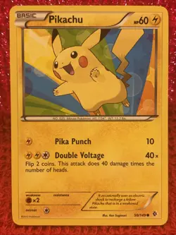 Pokemon TCG Pikachu 50/149 Common BW Boundaries Crossed LP - Image 1