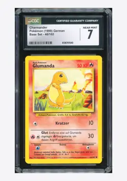 Pokemon CGC 7 Charmander C 1999 46/102 Base Set German - Image 1