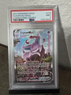 2021 Pokemon Fusion Strike Espeon VMAX Alt Art 270 PSA 9 - Image 1
