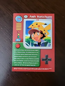 NM! BLUE Label 1999 Topps Pokemon Series 1 TV1 Ash Ketchum TV Animation Edition - Image 2