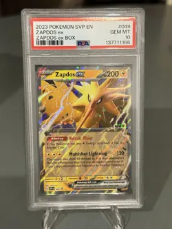 2023 POKEMON - SVP EN-SV BLACK STAR PROMO - ZAPDOS EX BOX #049 ZAPDOS EX- PSA 10 - Image 1