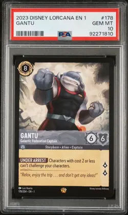 2023 Disney Lorcana EN 1 - Gantu - #178 Normal - PSA 10 GEM MT POP 119 - Image 1