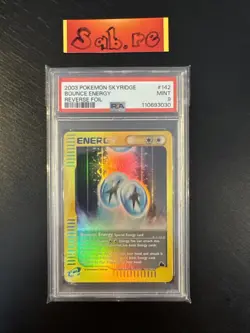 PSA 9 Bounce Energy Reverse Holo Skyridge 142/144 Pokemon Card - Image 1