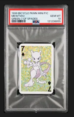 1999 BICYCLE POKEMON MINI PLAYING CARDS GREEN DECK MEWTWO PSA 10 - Image 1