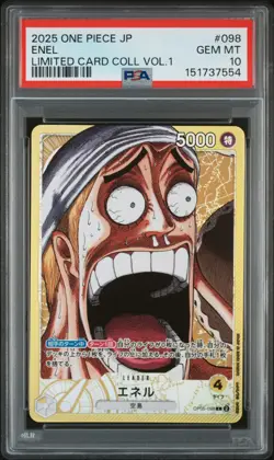 2025 ONE PIECE JPN LTD CARD COLL VOL.1 #098 ENEL PSA 10 - Image 1