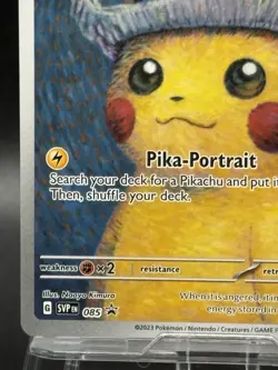 Pokemon x Van Gogh: Pikachu with Grey Felt Hat SVP 085 Promo Card EX from 4 - Image 4