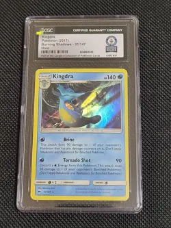 Kingdra, 31/147, Burning Shadows Holo, CGC Guinness World Record Breaks 1/1 Card - Image 1