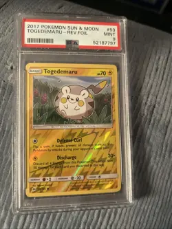 2020 Pokemon Sun & Moon Togedemaru Reverse Foil Card #53 PSA MINT 9 - Image 1