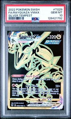 Pokemon Card Rayquaza Vmax Tg29/tg30 PSA 10 SWSH Silver Tempest - Image 1