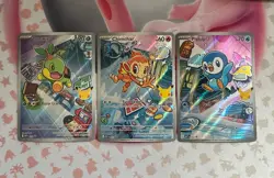 Turtwig 040 + Chimchar 041 + Piplup 042 First Partner Pokemon Promo Cards - Image 1