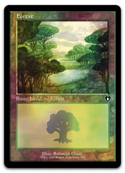 Forest (450) (Retro Frame) #450 (Foil) (NM) Commander Masters CMM Magic MTG - Image 1