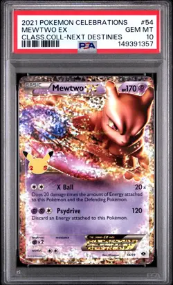 2021 POKEMON CELEBRATIONS CLASSIC COLLECTION #54 MEWTWO EX PSA 10 - Image 1