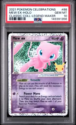 2021 POKEMON CELEBRATIONS CLASSIC COLLECTION #88 MEW EX-HOLO PSA 10 - Image 1