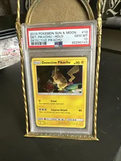 PSA 10 Detective Pikachu Holo Pokemon TCG Sun & Moon 10/18 2019 - Image 1