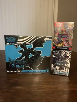 Pokemon TCG: Black Bolt ETB & Booster Bundle, Phantasmal Booster, New Sealed - Image 1