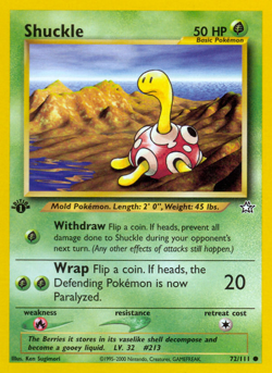 Shuckle 72/111 Common Neo Genesis Pokemon 1st Edition Moderately Played - Image 1