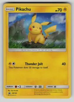 Pikachu - SM183 Holo Promo Sun & Moon Promo Pokemon MP (indents) - Image 1
