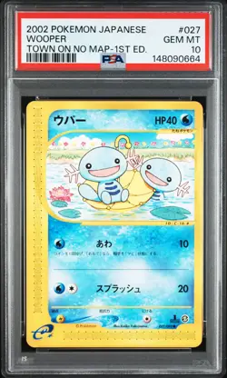 2002 POKEMON JPN THE TOWN ON NO MAP 1ST ED #027 WOOPER PSA 10 - Image 1