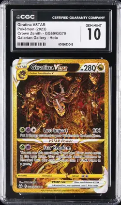 2023 POKEMON CROWN ZENITH #GG69 GIRATINA CGC 10 GEM MINT - Image 1