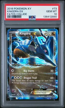 2016 POKEMON XY FATES COLLIDE #73 KINGDRA EX PSA 10 - Image 1