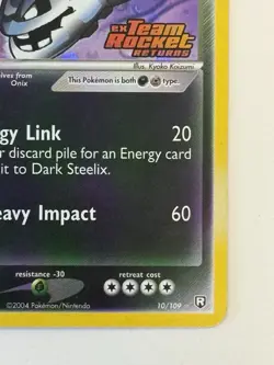 Pokemon TCG Dark Steelix 10/109 Team Rocket Returns Reverse Holo Stamp - Image 4