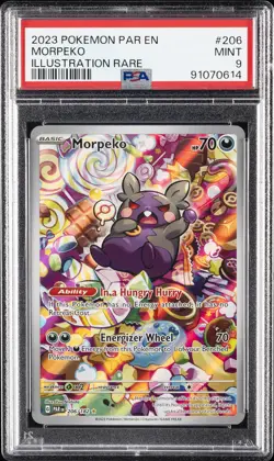 2023 POKEMON PAR EN-PARADOX RIFT ILLUSTRATION RARE #206 MORPEKO PSA 9 - Image 1