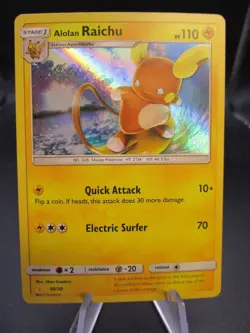 Pokemon TCG Alolan Raichu 30/30 Holo -Legendsonmain - Image 1