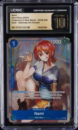 2024 ONE PIECE EMPERORS IN NEW WORLD - RARE - ALT. ART. PARA NAMI CGC 10 PERFECT - Image 1