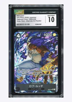 One Piece CGC 10 GEM MINT Rob Lucci SR Alternate Art 2026 EB04-048 EB04 Japanese - Image 1