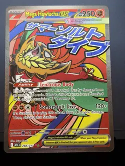 Mega Hawlucha EX 268/217 Full Art Holo Pokemon Card NM - Image 1