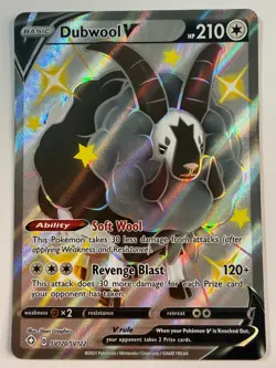 Dubwool V SV120/SV122 Shining Fates Shiny Vault Shiny Holo Rare Pokemon Card NM - Image 1