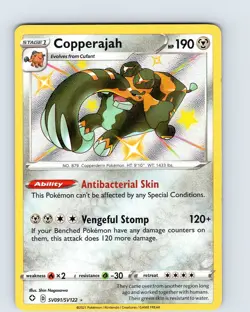 Pokemon TCG Copperajah SWSH Shining Fates SV091/SV122 Shiny Holo Rare Card NM - Image 1