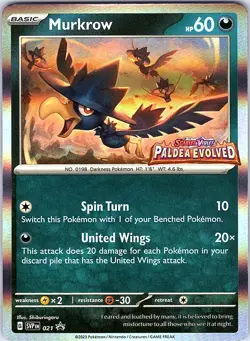 Murkrow - 021 (Prerelease) Promo SV: Scarlet & Violet Promo Cards - Image 1