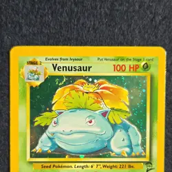 Venusaur Holo Base Set 2 MP Pokemon Card WOTC 2000 Swirl - Image 2