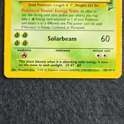Venusaur Holo Base Set 2 MP Pokemon Card WOTC 2000 Swirl - Image 3