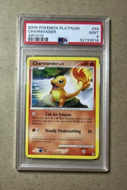 2009 Pokemon Platinum Arceus Charmander Card #59 PSA 9 - Image 1