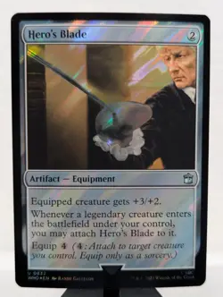 Mint/Near-Mint, English - 1 x MTG Hero's Blade - Surge Foil Universes Beyond - Image 1