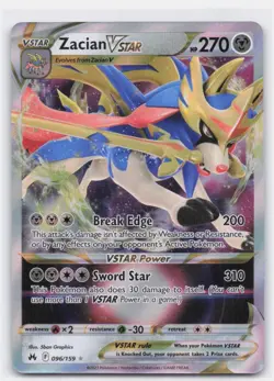 ZACIAN VSTAR 096/159 HOLO RARE VSTAR CROWN ZENITH POKEMON NEAR MINT - Image 2